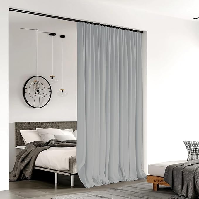 Room Divider Curtains for Ceiling Track Rod, 8.3 ft Wide x 7 ft Tall, 1 Panel - Image 2