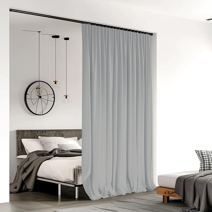 Room Divider Curtains for Ceiling Track Rod, 12.5 ft Wide x 9 ft Tall, 1 Panel - Image 2