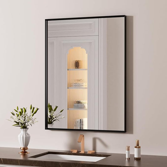 LOAAO Black Bathroom Mirror 24"X30" by LOAAO