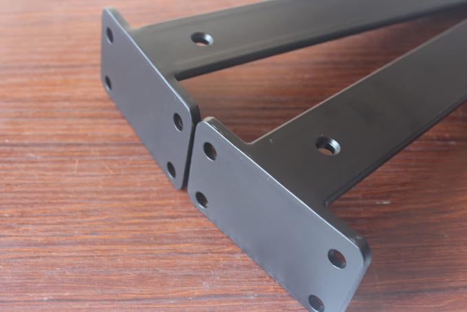 6 Pack - 14 inch Black Hidden L Shelf Bracket Iron Floating Shelf Brackets - Image 5