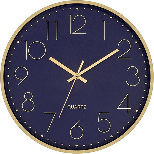 Foxtop Modern Wall Clock 12 Inch Silent Non-Ticking Battery Operated Round by Foxtop