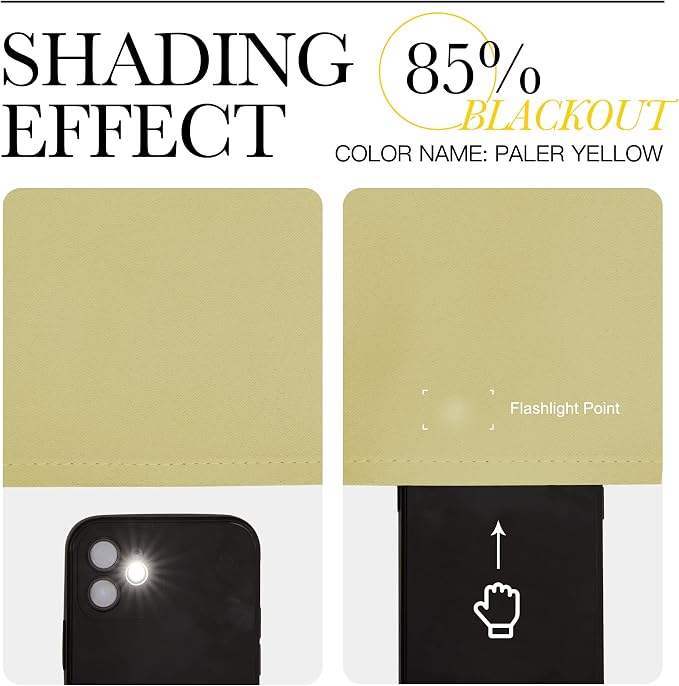 NICETOWN Paler Yellow Blackout Curtains - Image 5