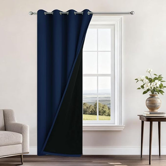 Yakamok 100% Blackout Curtains 84 Inches Long, 2 Thick Layers Heat and Full by Yakamok