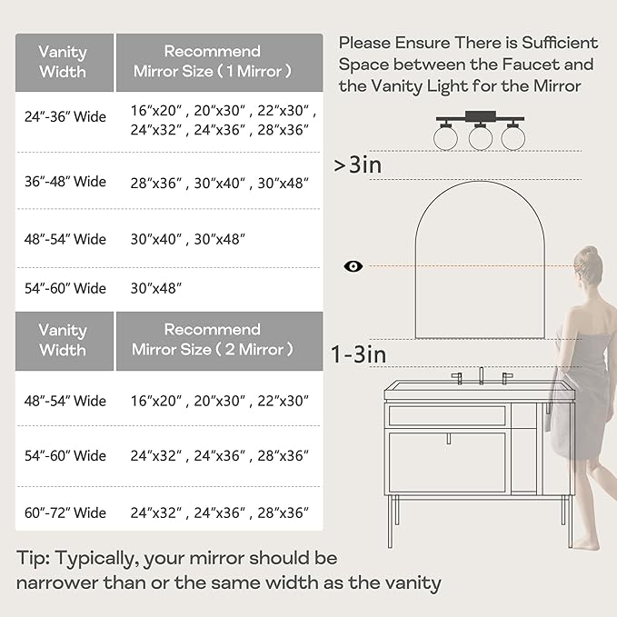 20" x 30" Gold Arched Mirror, Arch Bathroom Vanity Wall Mirror, Modern Aluminum - Image 7