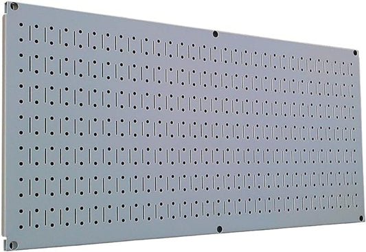 Wall Control Pegboard 16in x 32in Horizontal Grey Metal Pegboard Tool Board by Wall+Control