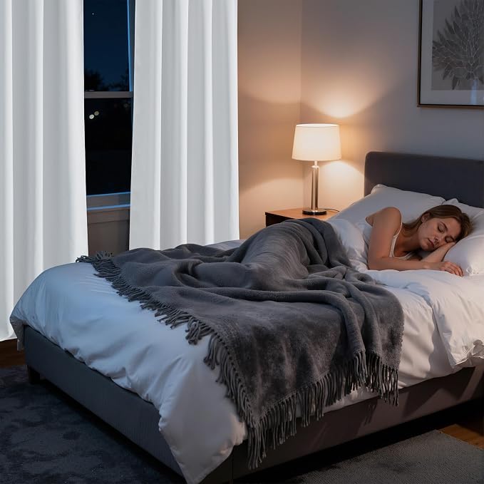 RYB HOME Bedroom Blackout Curtains 80 inches Long, 100% Blackout Thermal - Image 5