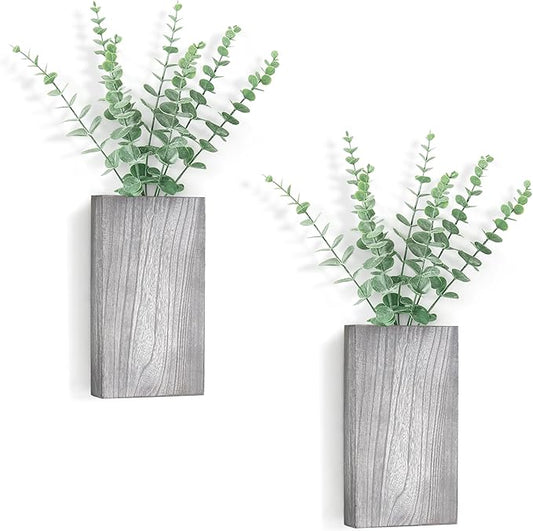 Dahey 2 Pack Wood Wall Planter Vase by Dahey