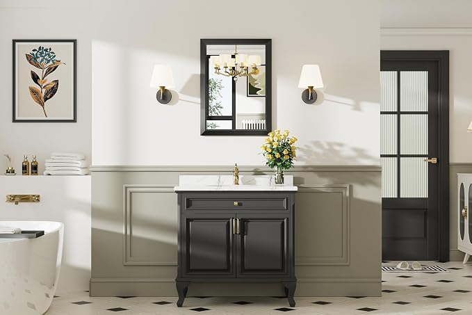 Briivue 22x30 Inch Black Bathroom Mirror - Image 3
