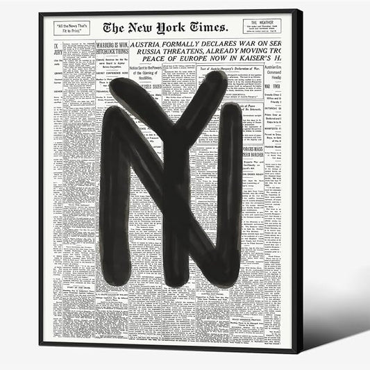 Black and White Newspaper Wall Art Vintage New York City Poster Trendy by Unknown