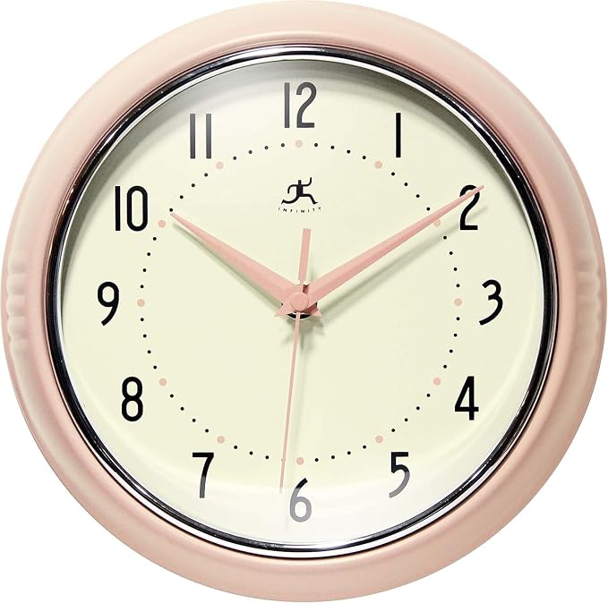 Infinity Instruments LTD. Retro 9 inch Silent Sweep Non-Ticking Mid Century by InfinityInstruments