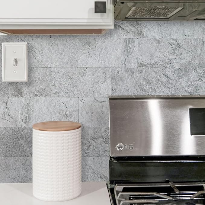 AULIGET 2-Piece Light Slate Peel and Stick Backsplash Wall Tiles, Laundry Room - Image 6