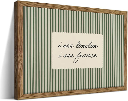 Vintage Quote Wall Art, I See London I See France Funny Bathroom Wall Decor by Unknown