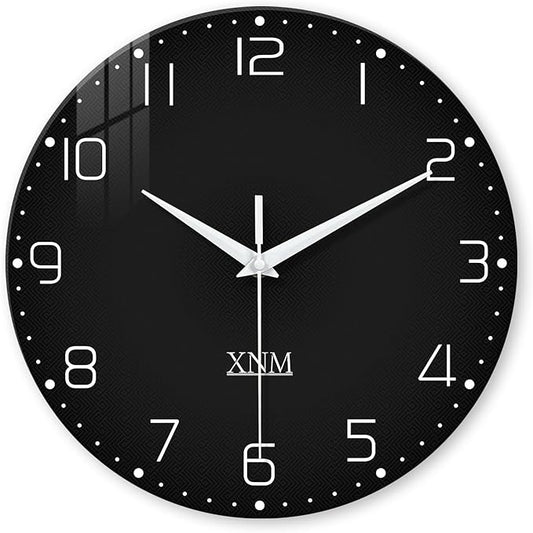 XNM Minimalist Wall Clocks for Living Room Glass Small Wall Clocks Battery by XNMwallclock