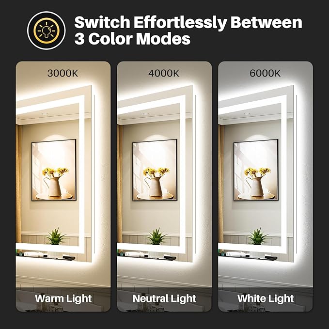 Briivue 44x32 Inch LED Bathroom Mirror - Image 4
