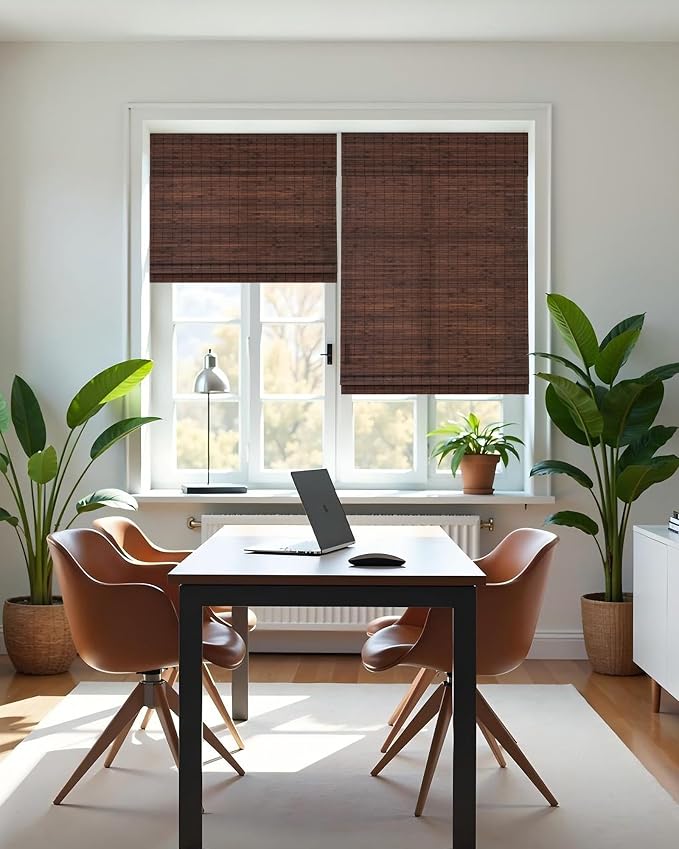 42''W X 72''H Cordless Bamboo Roman Shades - Image 9