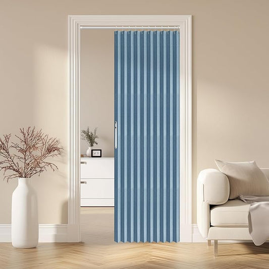 AJAZZ 100% Blackout Magnetic Door Curtain Pleated Door Curtain Accordion Doors by AJAZZ