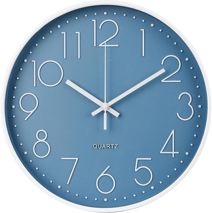 Wall Clock Non-Ticking Silent Modern Simple Style Round Decor Clock by BAKBRAND