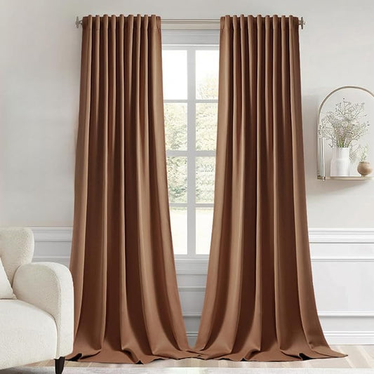 MIULEE Back Tab Blackout Curtains 96 Inch Long 2 Panels Set by MIULEE