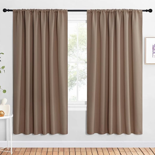 NICETOWN 2 Panels Blackout Curtains, Rod Pocket Window Curtains Room Darkning by NICETOWN