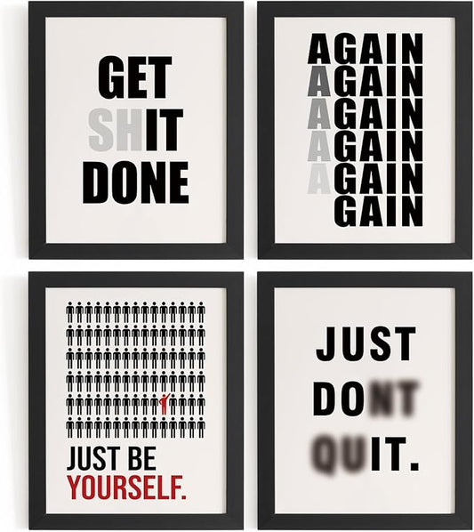 DSHFG Motivational Office Wall Art Prints Set of 4, Office Artwork Wall Decor by Unknown
