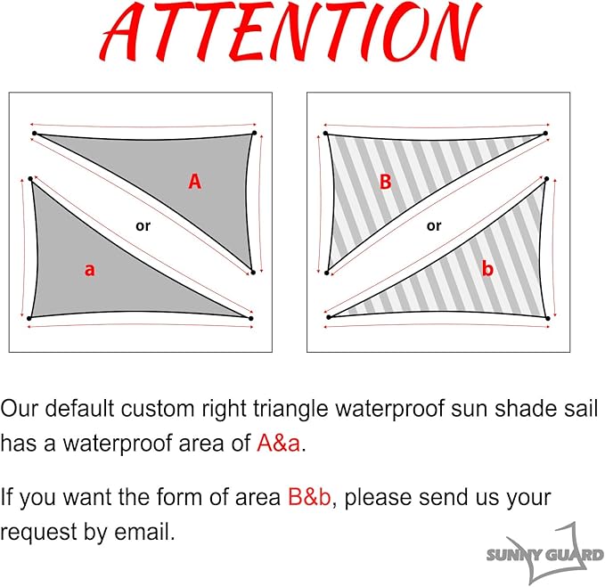 SUNNY GUARD Waterproof Sun Shade Sail 14'x16'x21.3' White Right Triangle UV Block Sunshade for Backyard Yard Deck Patio Garden Outdoor Activities and Facility(Customized)