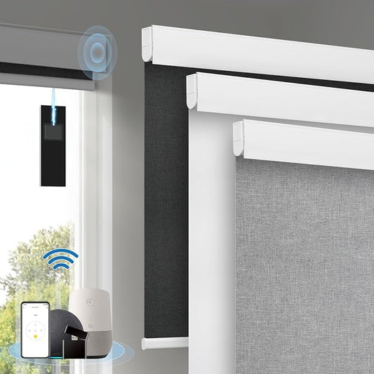 Motorized Blinds with Remote, Cordless Smart Blinds with Valance Cover by Enjoyyoursmartlife