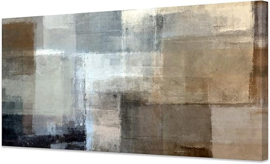 Baisuart Canvas Prints Abstract Wall Art Print Paintings Grey and Brown by Baisuart