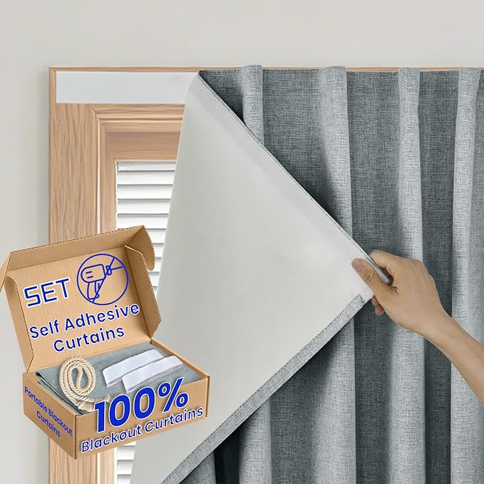 Adhesive 100% Blackout Curtain by Sovtfides