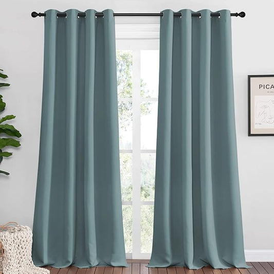 NICETOWN Modern Blackout Curtains Noise Reducing, 2 Panels, W55 x L108 -Inch by NICETOWN