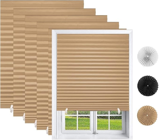 Changshade 12 Pack Temporary Shades, Pleated Paper Blinds by Changshade