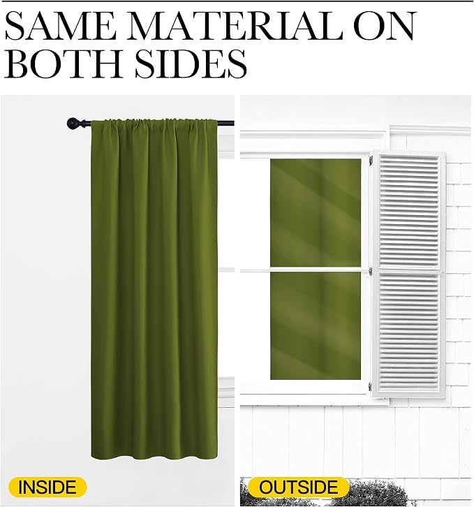 NICETOWN Window Curtains Blackout Drapes, 1 Pair, 52 by 84-Inch, Thermal - Image 5