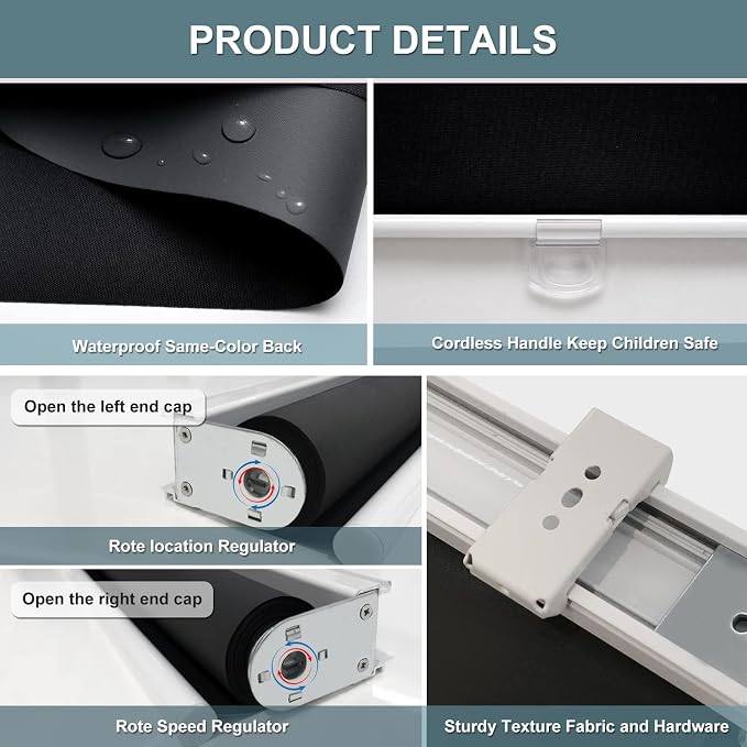 Customize Cordless Roller Shades Blackout Blinds - Image 7
