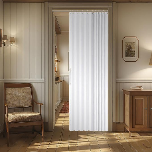 AJAZZ 100% Blackout Magnetic Door Curtain Accordion Doors Interior Closet Door by AJAZZ