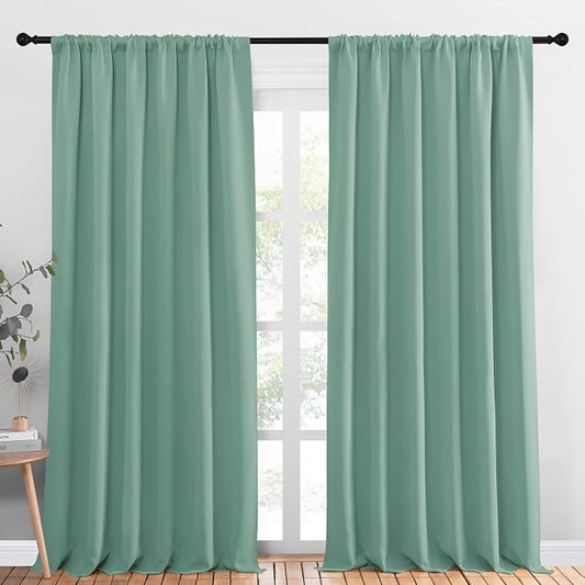 NICETOWN 2 Panels Blackout Curtains, Rod Pocket Thermal Insulated Drapess by NICETOWN