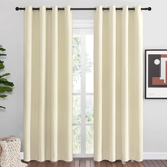 NICETOWN Beige Room Darkening Curtains 86" Long by NICETOWN