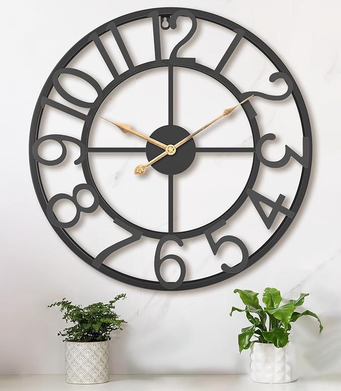 Pytha Sight 24 Inch Large Oversized Farmhouse Modern Decorative Wall Clock by Pytha+Sight