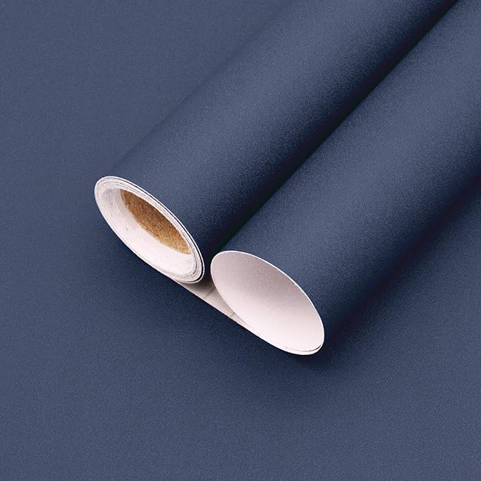 Yancorp 24"x120" Matte Gray Blue Peel and Stick Wallpaper Removable Contact by YancorpHomeDecor