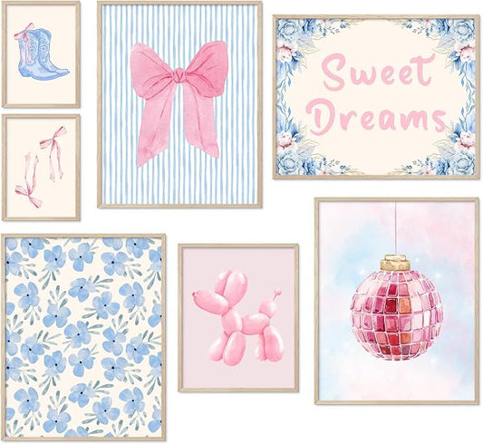 Habseligkeit Pink Posters for Room Aesthetic, Cute Wall Art Prints, Wall Decor by Habseligkeit