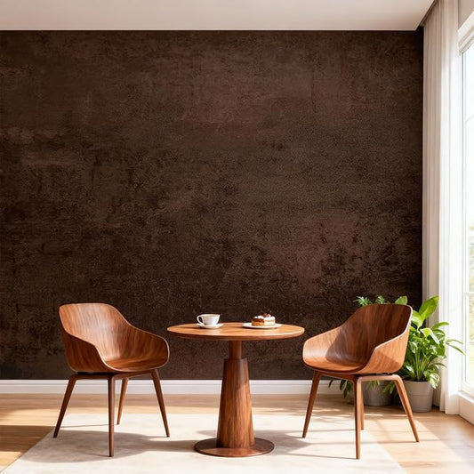 Moody Brown Peel and Stick Limewash Wallpaper 16'' x 590'' Dark Bronze by Bumoo