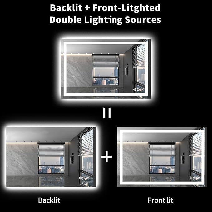 LOAAO 40X32 LED Bathroom Mirror - Image 6