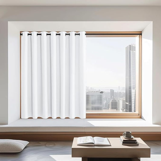 NICETOWN White Blackout Curtains 72 inches Long, Grommet Privacy Window by NICETOWN