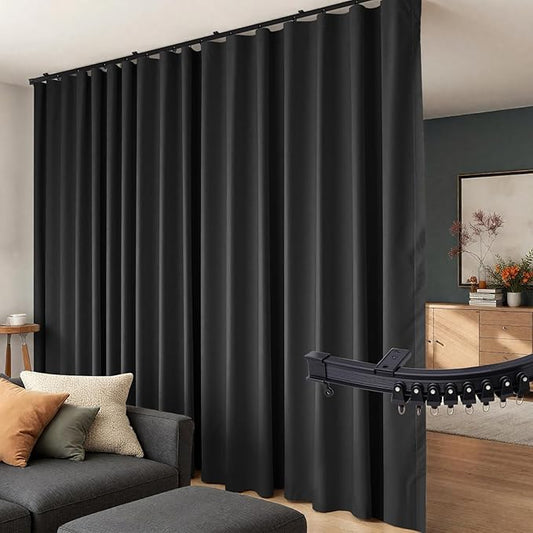 Room Divider Curtains Flexible Ceiling Tracks set Curtain track Ceiling Mount by Hoeflife