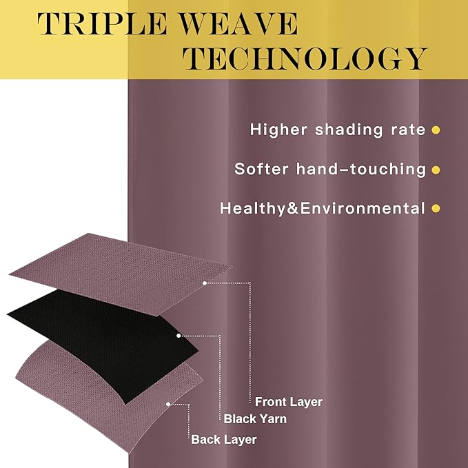 NICETOWN Blackout Bedroom Door Curtain - Grommet Window Treatment Thermal Insulated Light & Sound Reducing Room Darkening Privacy Drape for Doorway (Dry Rose, 1 Panel, W66 x L66)