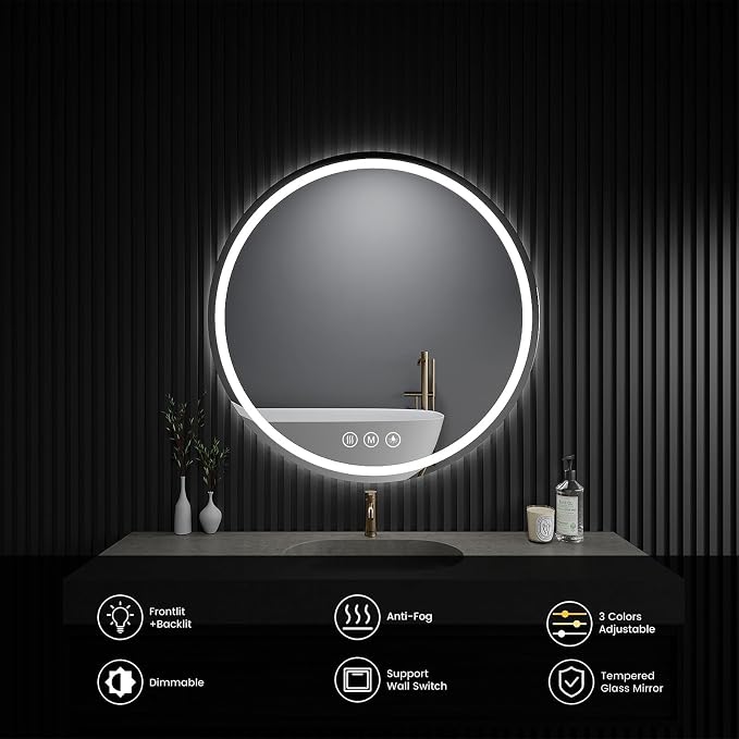 LED Bathroom Mirror 20 Inch Round Bathroom Mirror - Image 6