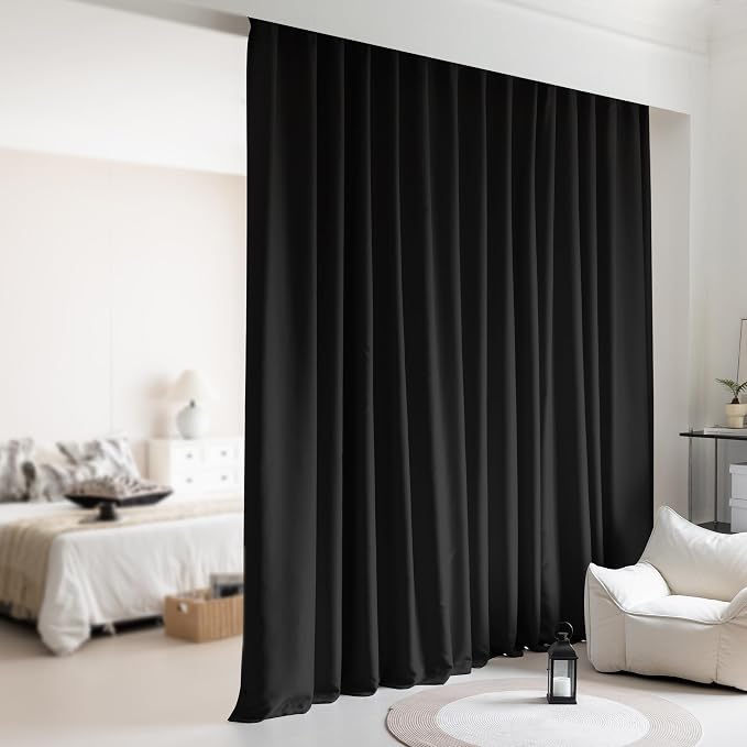 Room Divider Blackout Ceiling Track Curtains by KNEOQIT