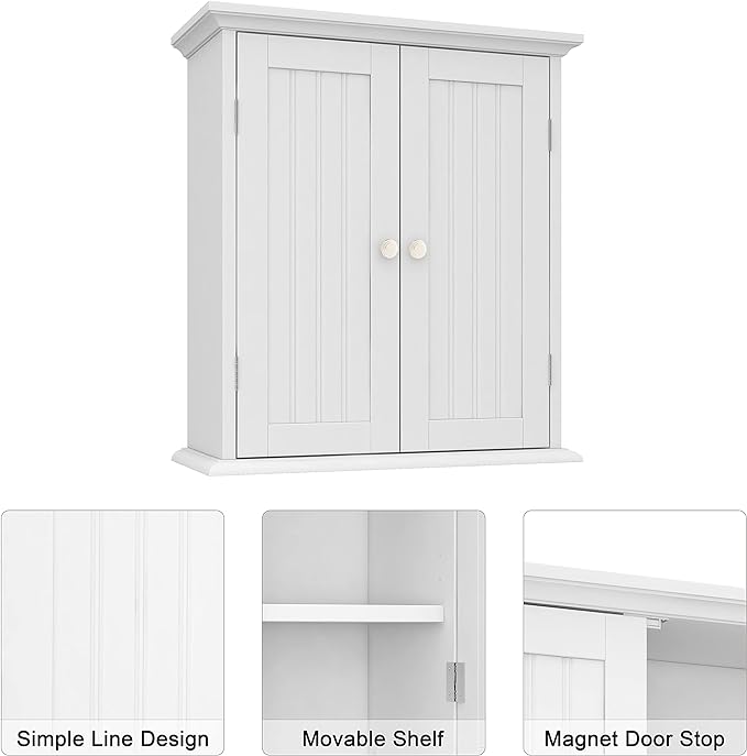 ChooChoo Bathroom Wall Cabinet, Over The Toilet Space Saver Storage Cabinet - Image 4