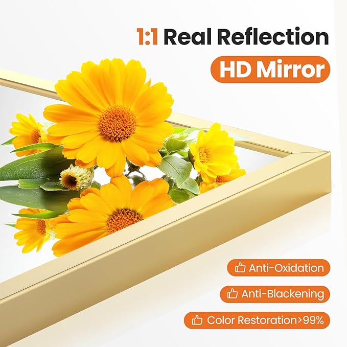 Sweetcrispy 26"x39" Arched Gold Bathroom Mirrors - Image 4
