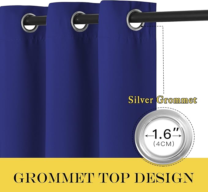 NICETOWN Blackout Curtains for Sliding Glass Door Room Divider Noise Reduce Curtain Panel Portable Window Screen Sliding Partition, W100 x L102 inches, 1 Panel, Navy Blue
