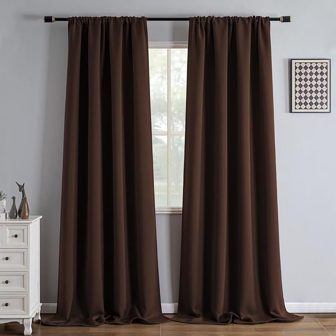 IGEMAEVE Blackout Curtains 90 Inch Length 2 Panels Set, Rod Pocket Energy by IGEMAEVE