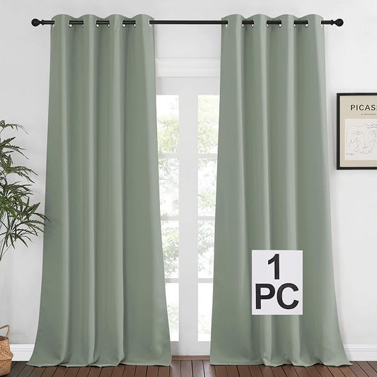 NICETOWN Blackout Sage Green Curtain 90 inch Length by NICETOWN